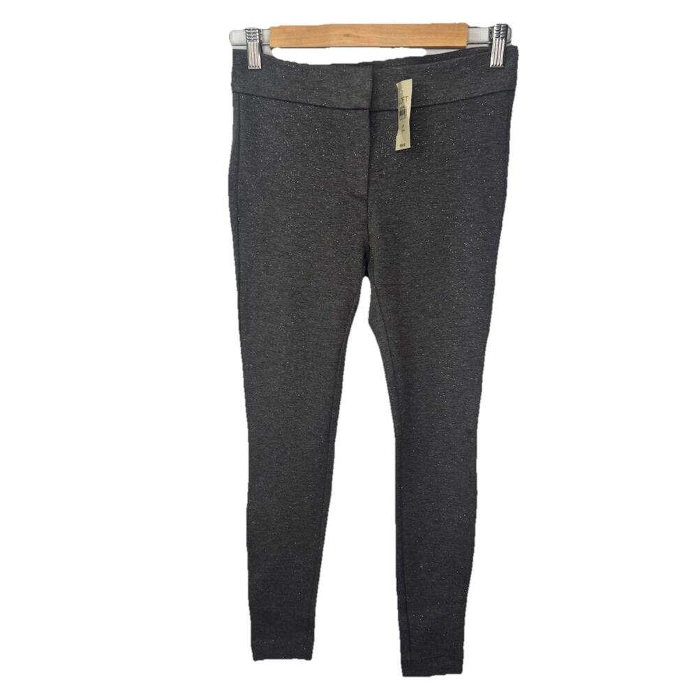 Loft Petites Pants Gray Silver Sparkles Women’s Size 2P Stretch NEW